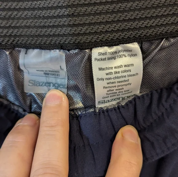 Slazenger Mens Golf Rain Pants Navy Blue Zip / Hook Loop Close Ankle, Size Large - Picture 4 of 10